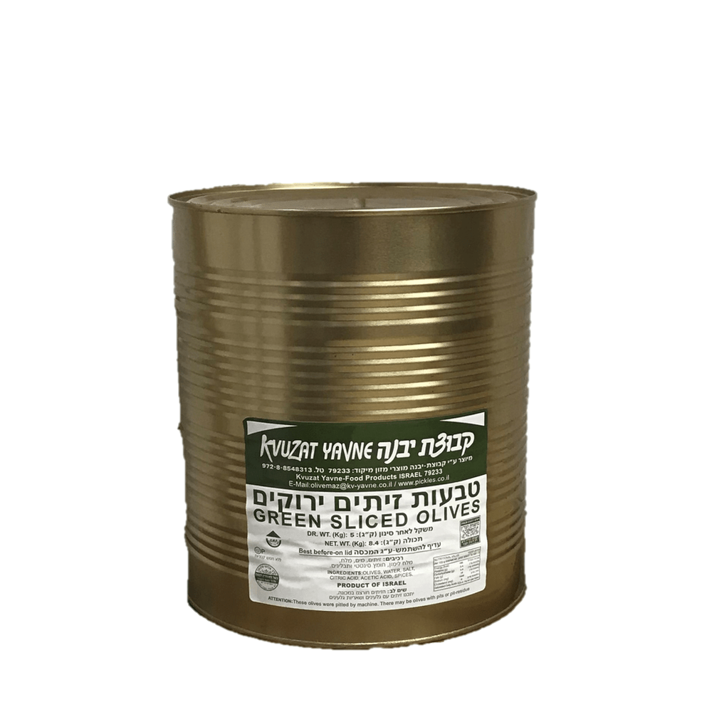 Kvuzat Yavne - Green Sliced Olives (Bulk) 9L - 2-Pack (9 lt)