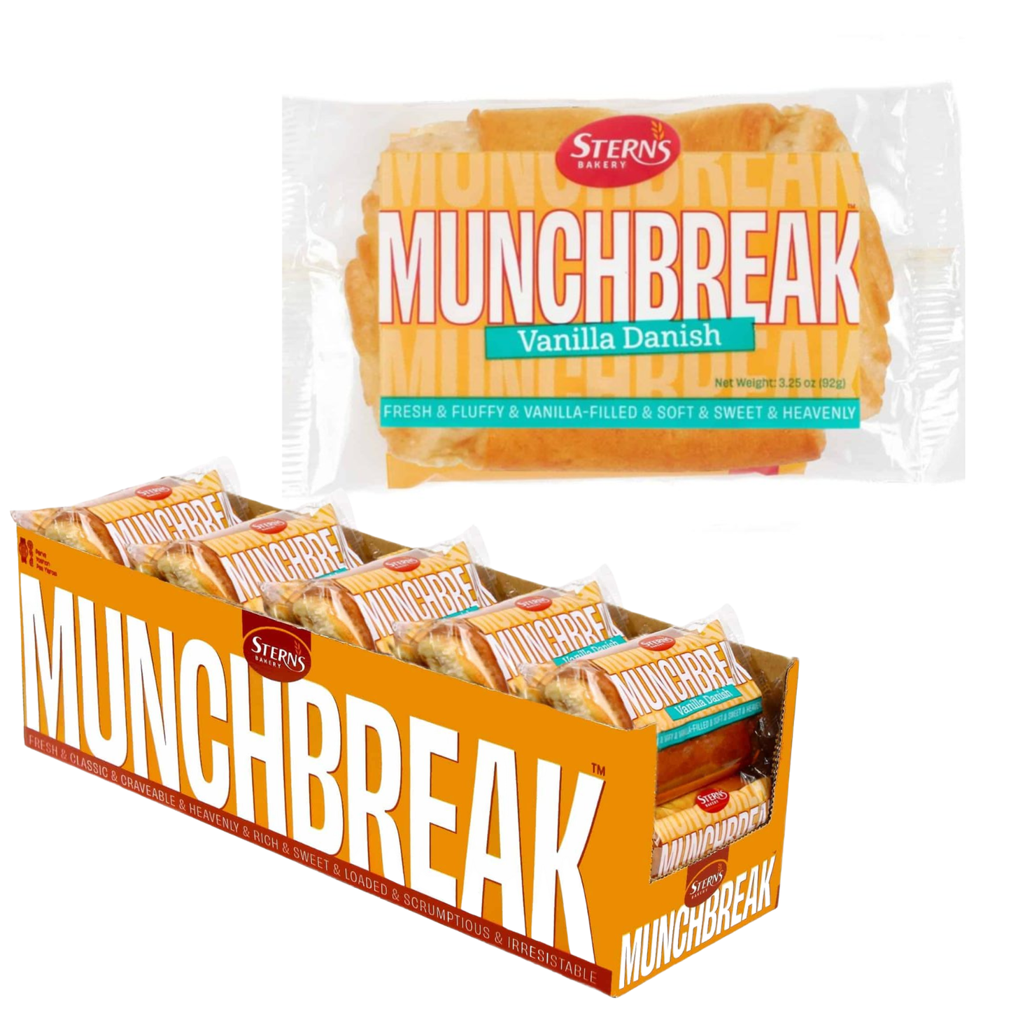 Sterns - Munchbreak Vanilla Danish - 18-Pack - 18pcs