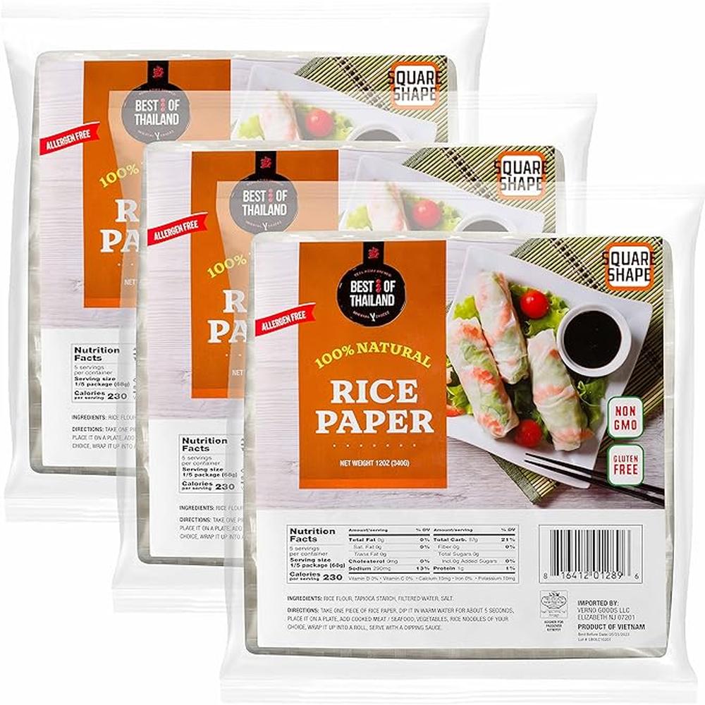 Best Taste of Thailand - Square Rice Paper 10-Pk (3 x 340gr) - 10-Pack (400gr)