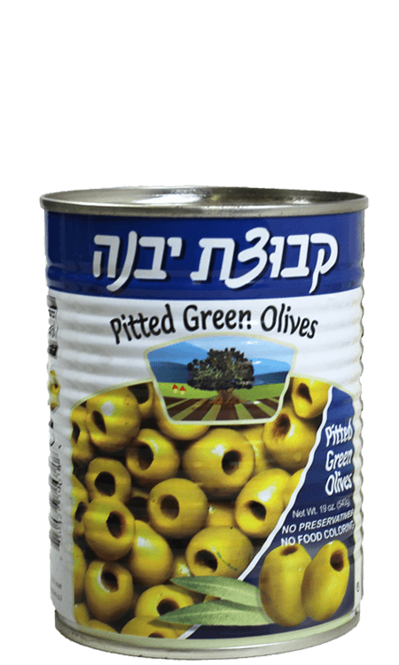 Kvuzat Yavne - Green Olives Pitted - 12-Pack (19 oz)