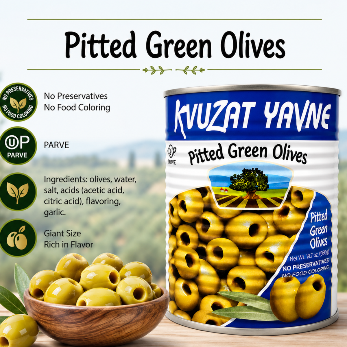 Green Olives Pitted - 2-Pack (19 oz)
