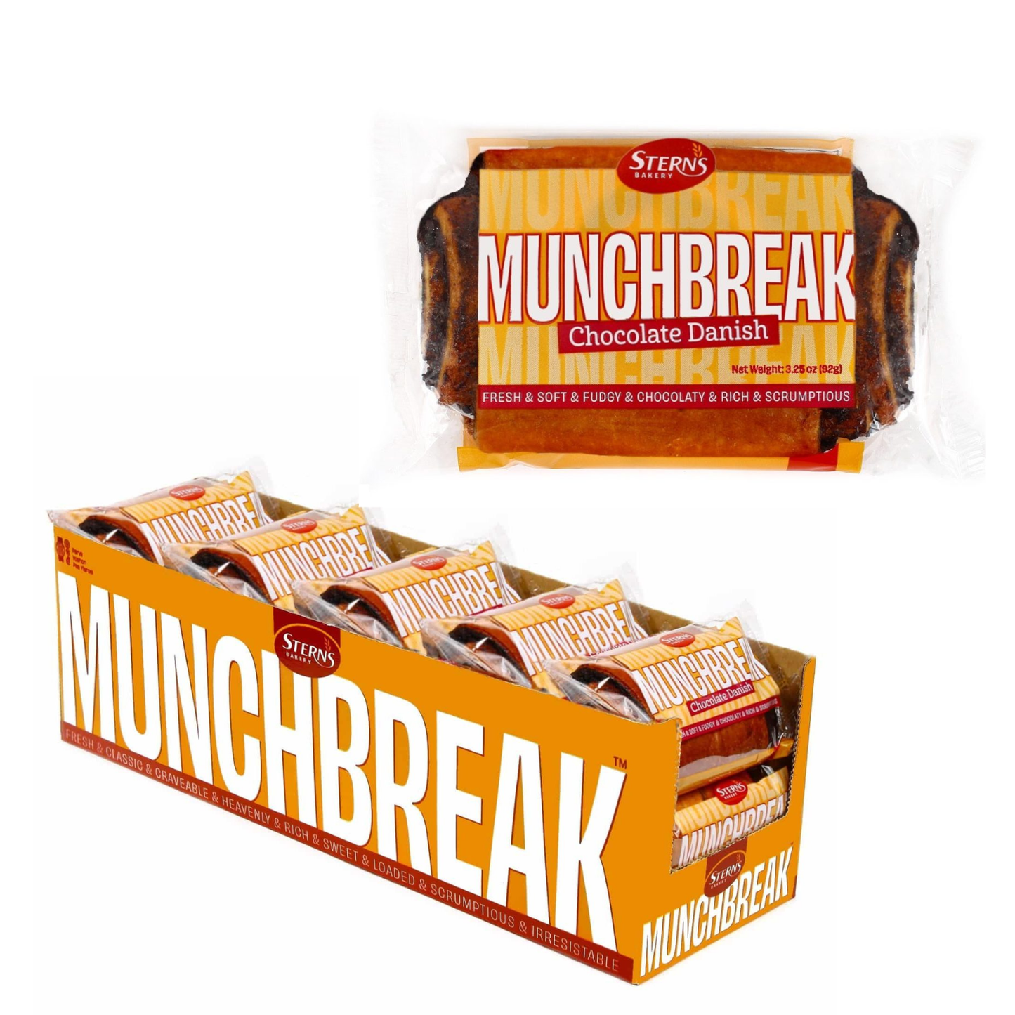 Sterns - Munchbreak Chocolate Danish - 18-Pack - 18pcs