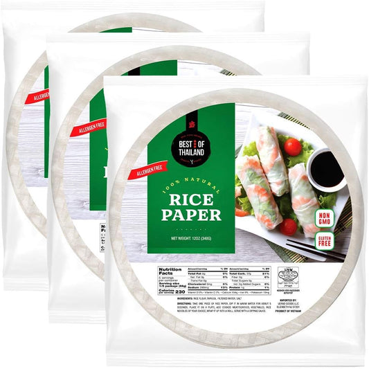 Best Taste of Thailand - Round Rice Paper 30-Pk (3 x 340gr) - 30-Pack (340g)