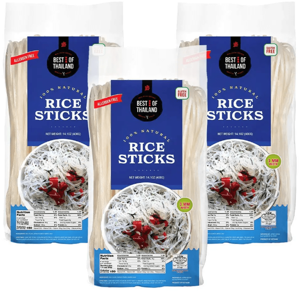 Best Taste of Thailand - Rice Sticks 3mm 30-Pk (3 x 340gr) - 30-Pack (400 gr)