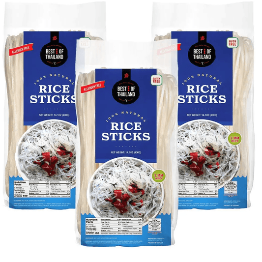 Best Taste of Thailand - Rice Sticks 3mm 30-Pk (3 x 340gr) - 30-Pack (400 gr)