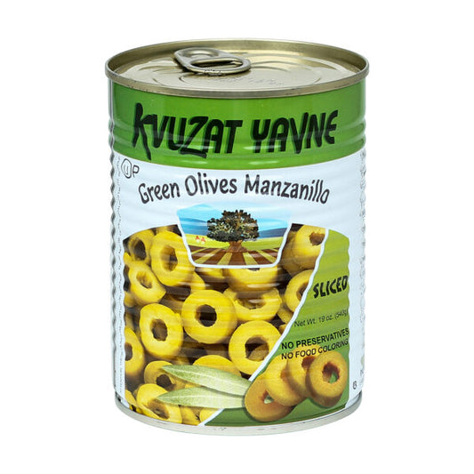 Kvuzat Yavne - Green Olives Sliced Rings 12-Pk - 12-Pack (19 oz)